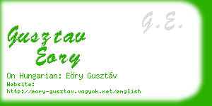 gusztav eory business card